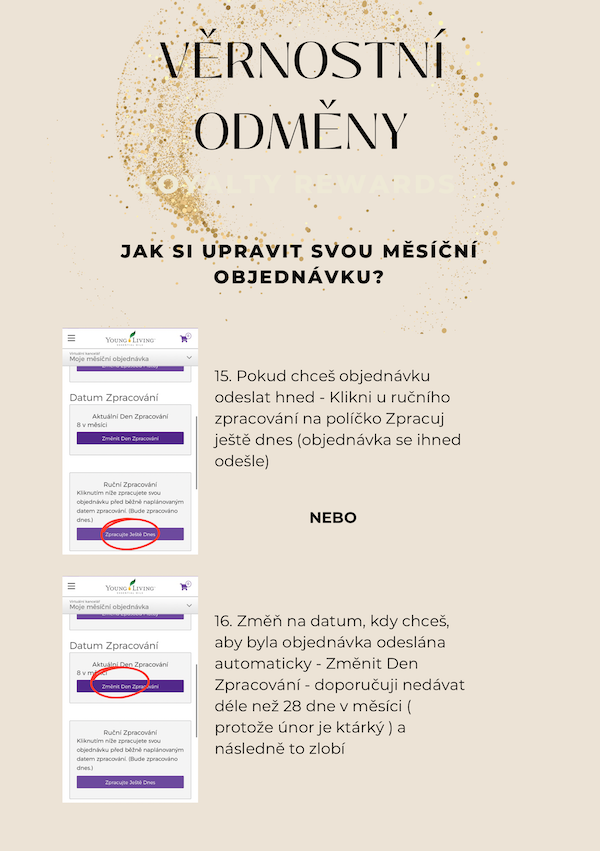 Nastavení data zpracování